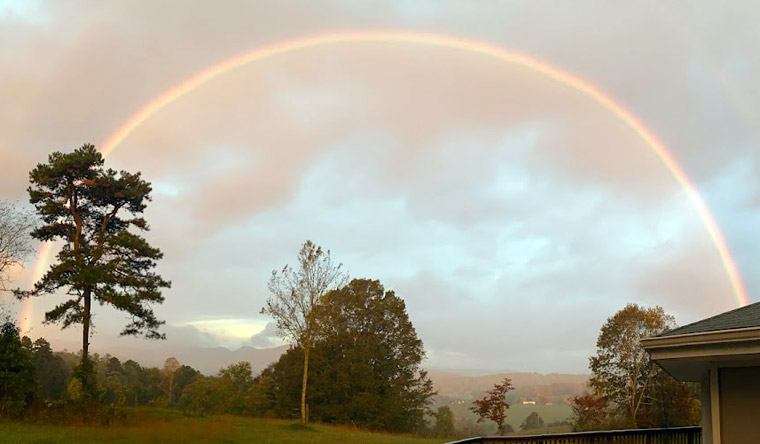 beautiful rainbow panorama