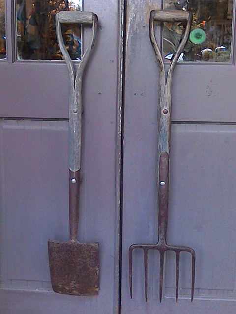 Garden tools for door handles